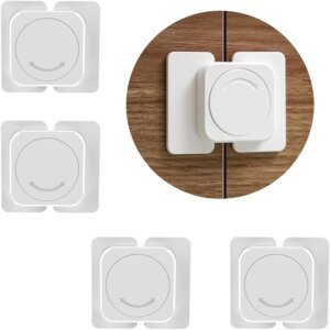 SPY KIDS® Baby Safety Cabinet Locks – Flat Angle, No-Drill Adhesive Latches (2 / 4 Pack) - Pack of 2