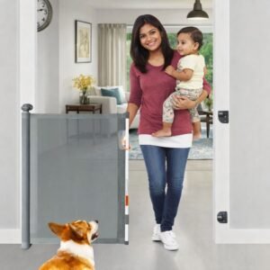 SPY KIDS® Retractable Baby & Pet Safety Gate (180cm x 86cm) Gray