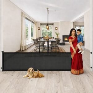 SPY KIDS® Retractable Baby & Pet Safety Gate (300cm x 86cm) Black