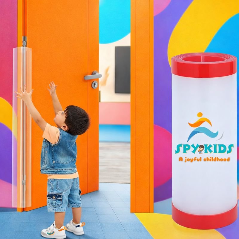 SPY KIDS® Baby Door Finger Pinch Guard – 1.2M Safety Hinge Cover Strip | Self-Adhesive Child Proof Door Protector