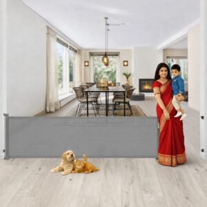SPY KIDS® Retractable Baby & Pet Safety Gate (300cm x 86cm) Gray